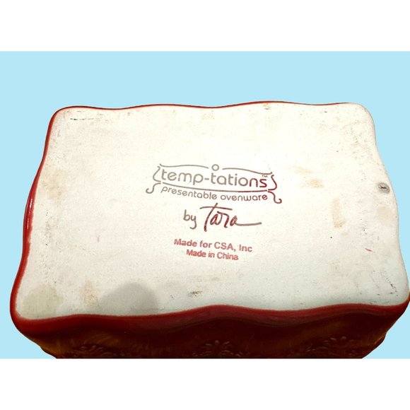 Temp-tations Temptations by Tara 1 Quart Casserole Dish Wire Basket Hot Plate - Picture 7 of 8